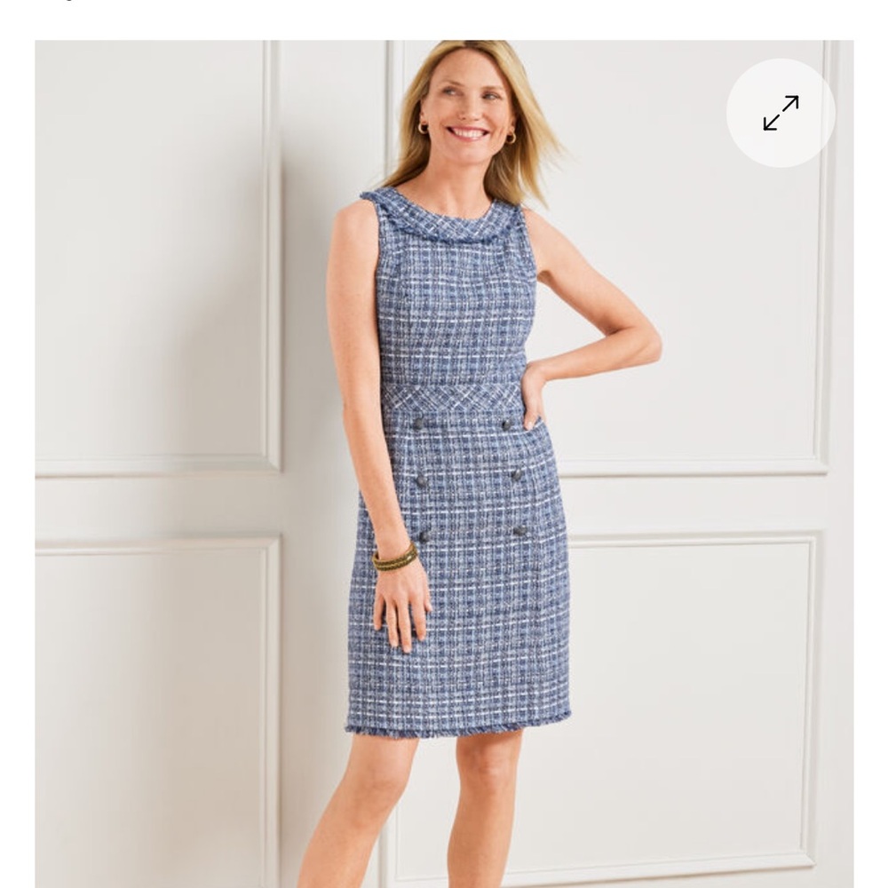 NWT Blue Tweed Sleeveless Dress